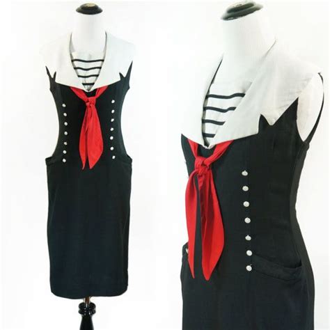 Vintage Nautical Sailor Bombshell Dress 50s 60s Etsy Bombshell