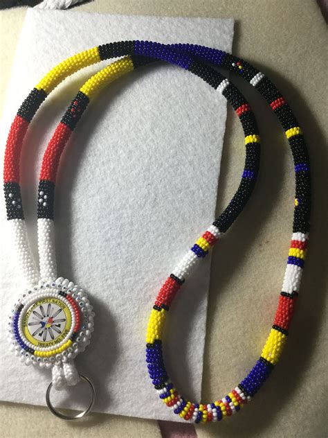 Wrapped Lanyard With My Rez Logo N Colours Beaded Lanyards Bead Loom