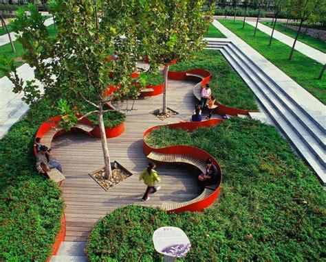 Undulating Planter Edge With Seating Urban Landscape Design