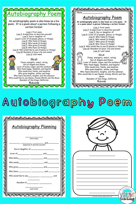 Autobiography Poems For Kids Poetry Writing Activities Poetry For