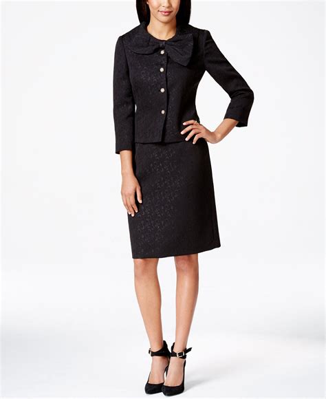 Tahari Asl Four Button Bow Skirt Suit Wear To Work Women Macys