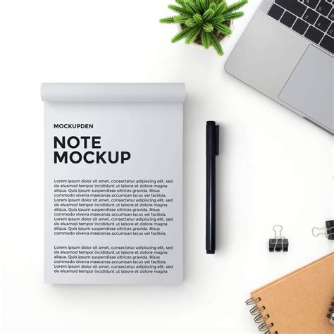 Free Note Mockup Psd Template Mockup Den