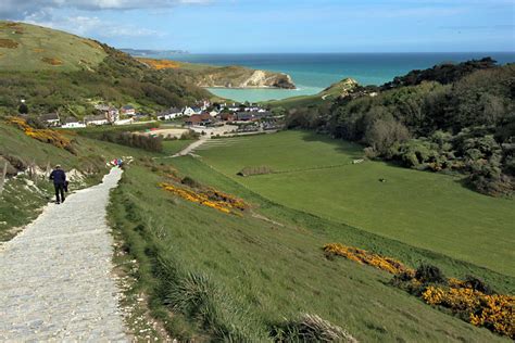 Photo Lulworth Cove From South Coast Path Dorset England