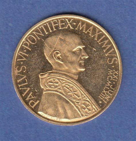 Wappen, zwei löcher in medaille, 70 mm, 137 gramm, vers. Papst Paul VI. Pontifex Maximus kleine Goldmedaille, 3,50g ...