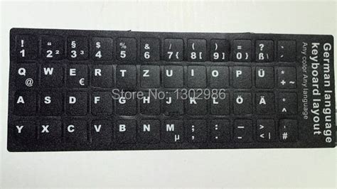 50pcs German Letters Alphabet Learning Keyboard Layout Sticker For