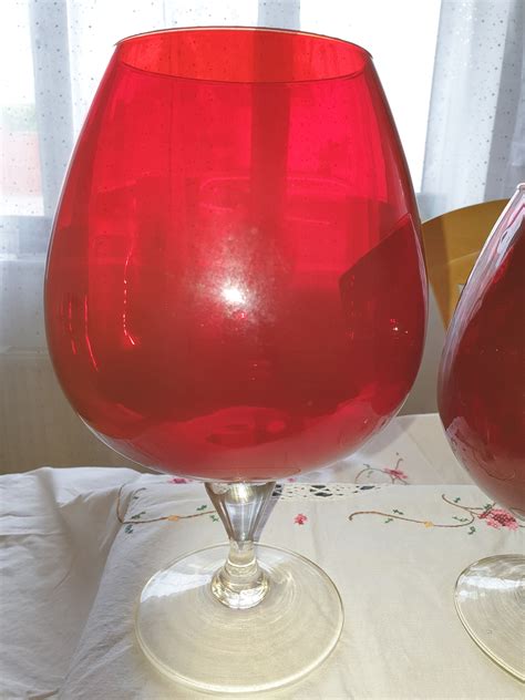 2 X Vintage Oversized Wine Glasses Etsy Sweden