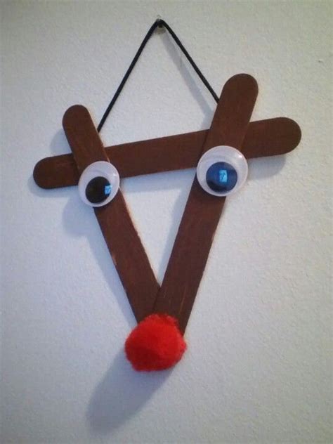Popsicle Stick Reindeer That Micah Made Artesanato Infantil Natal