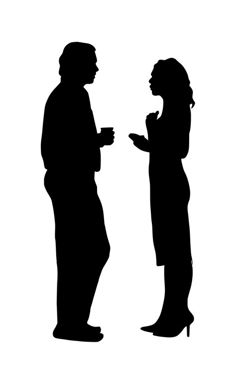 images gratuites silhouette homme d affaire femme d affaires parlant fête bavardage