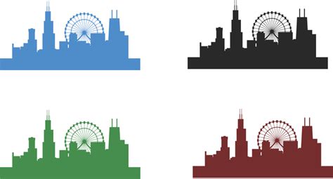 Chicago Skyline Vector graphics Clip art - Silhouette png download ...