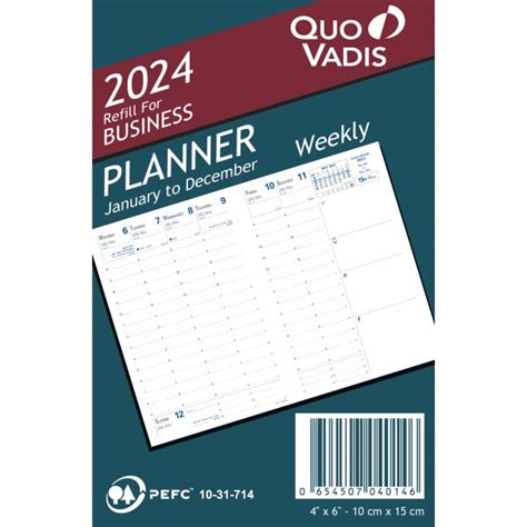 Quo Vadis Business Planner Jan 2024 Dec 2024 Refill 0401