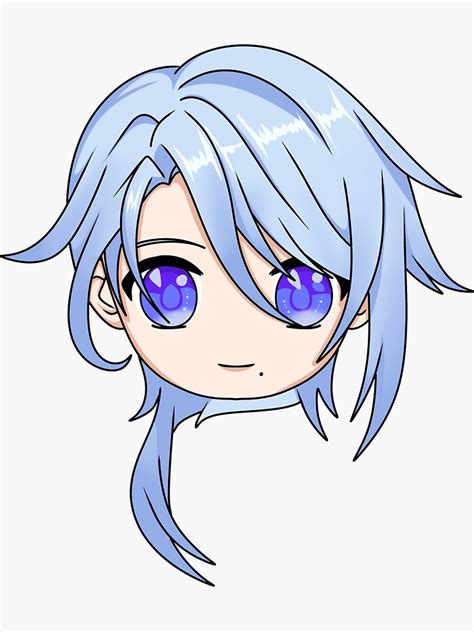 Genshin Impact L Kamisato Ayato Chibi Head Sticker By Kyasurinshop