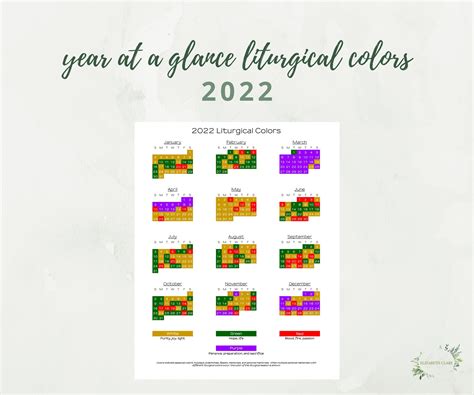 Catholic Liturgical Colors Calendar 2022 January Calendar 2022