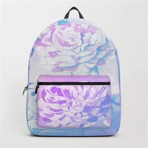 Colorful Pastel Flowers Backpack By Purevintagelove