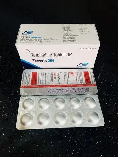 Terbinafine Tablets 250mg Terzaris 250 Non Prescription Treatment Anti Fungal At Rs 2500box