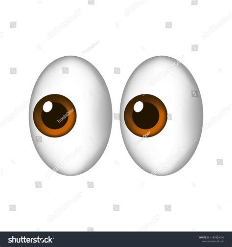 Pair Cartoon Eyes Looking Slightly Left Stock Vector Royalty Free