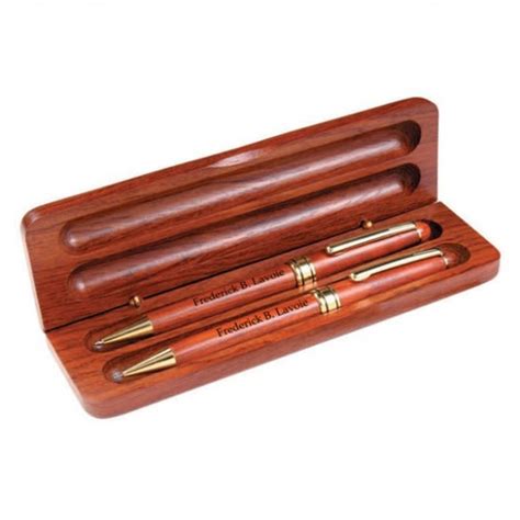 Rosewood Box Pen And Pencil Set Engraved Desk And Office Ts