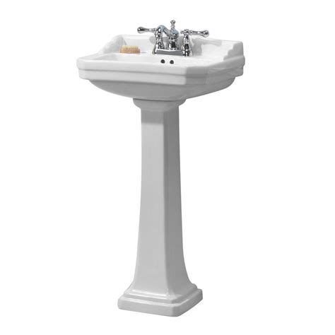 Foremost Series 1920 Pedestal Combo Bathroom Sink In White Fl 1920 4w