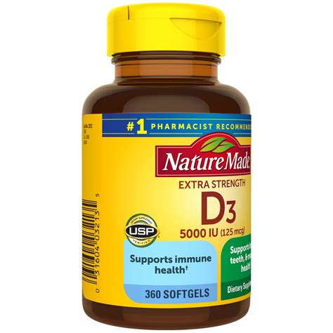 Buy Nature Made Extra Strength Vitamin D3 5000 Iu 125 Mcg Dietary