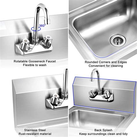 Buy Giantex Stainless Steel Hand Washing Sink Commercial Sink With