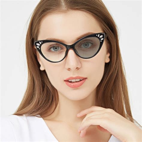 Diamond Sexy Cat Photochromic Sunglasses Lens Myopia Presbyopia