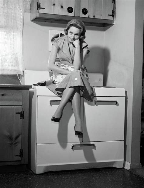 1950s 1960s Woman Housewife Sitting Photograph By Vintage Images Pixels