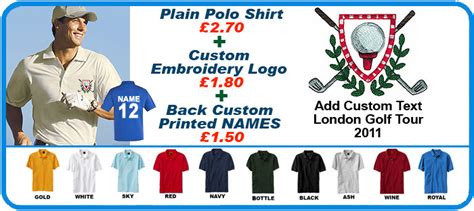 Embroidered Custom Polo Shirt With Sports Golf Logo