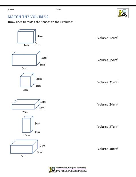 5th Grade Volume Worksheets