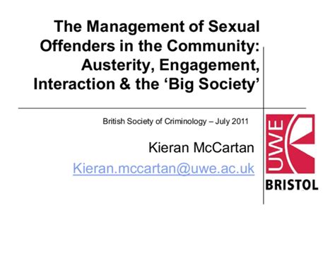 Ppt The Management Of Sexual Offenders In The Community Austerity