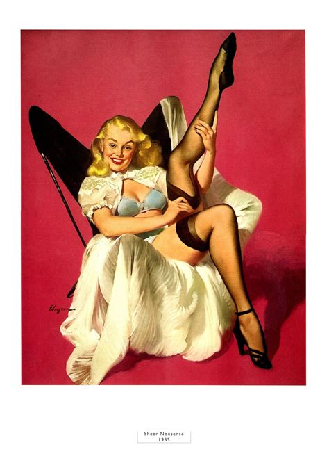 Elvgren Sheer Nonsense Poster Vintage Sexy Pin Up Girl Print Etsy