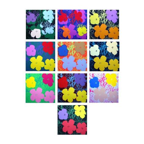 Andy Warhol Flowers Portfolio Le Suite Of 10 36x36 Silk Screen