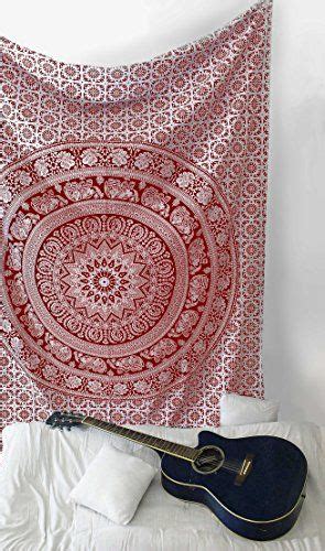 Add ethnic feel to your room with this cotton handmade wall tapestry and enjoy with this awesome art. SheetKart Tapestry Wall Hanging Traditional Elephant Mandala Art Red And White >>> Check this ...