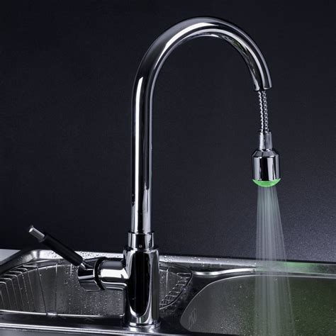 Find your best kitchen faucet here! Chrome LED Pull Out Kitchen Sink Faucet L-0352-Wholesale ...