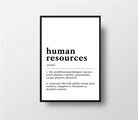 Funny Human Resources Definition Print Digital Download Best Recruiter
