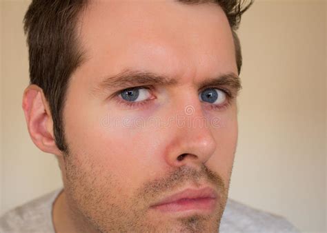 Male Man Looking Straight Into The Camera Stock Photo Image Of Detail