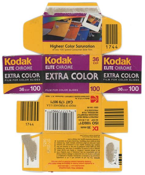 Kodak Elite Chrome Extra Color 100 Expired Cardboard