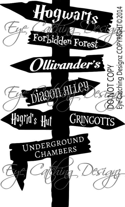 Harry Potter Hogwarts Road Sign Diagon Alley By Eyecatchingdesignz