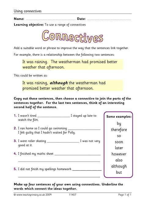 Connectives Worksheets For Year 2 7