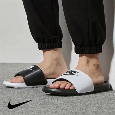 Rare Nike Victori One Mix Men S Black White Slides Sandals Size