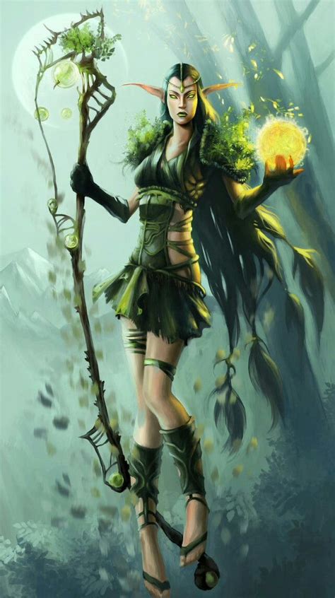 Female Elf Druid Pathfinder Pfrpg Dnd Dandd D20 Fantasy Dandd Druid