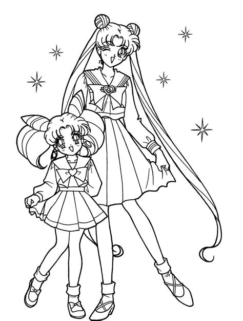 Sailor Moon With Sister Coloring Pages Coloring Pinterest