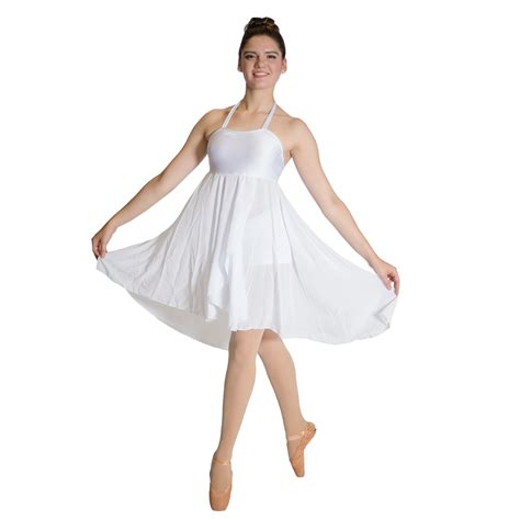 White Lyrical Halter Dance Dress With Underpants Chiffon Skirts