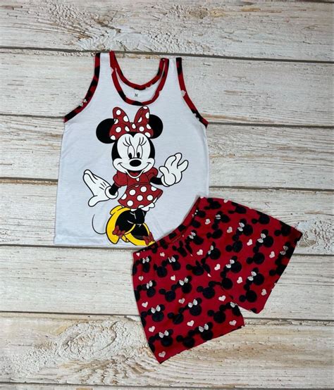 Kit Família Pijama Minnie E Mickey 4 Peças Shortz No Elo7 Fashion Jl 1a86971