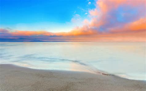Amazing Beach Side Colorful Horizon Wallpaper 4k