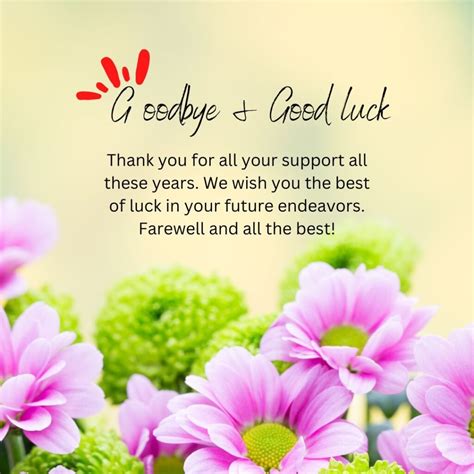 Goodbye And Good Luck Wishes