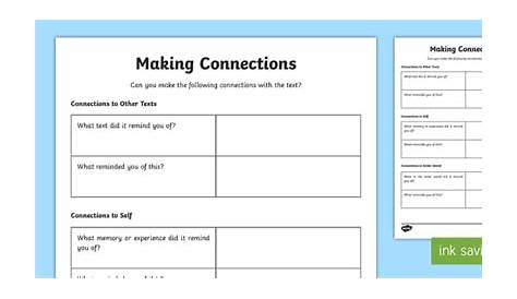 Math Connections Worksheet Answers