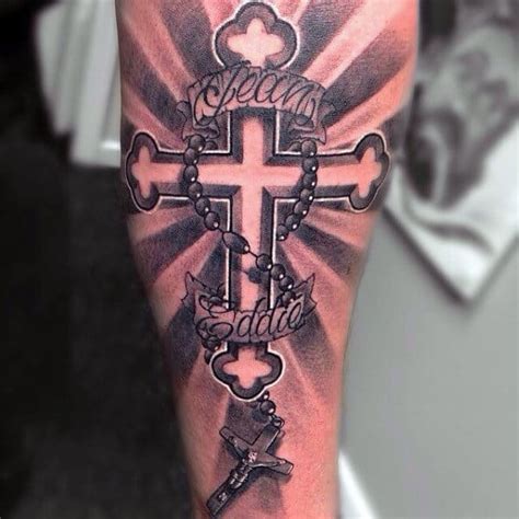 Cross tattoos indicate swap meanings. 100 Rosary Tattoos For Men - Sacred Prayer Ink Designs