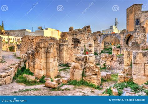 Ruins Of The Roman Temple In El Kef Tunisia Stock Image Image Of