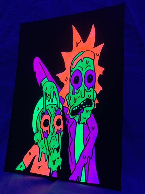 Rick And Morty Uv Trippy Art Painting With Frame Etsy