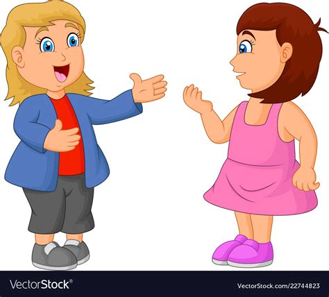 Two Person Talking To Each Other Cartoon Talking Cartoon People