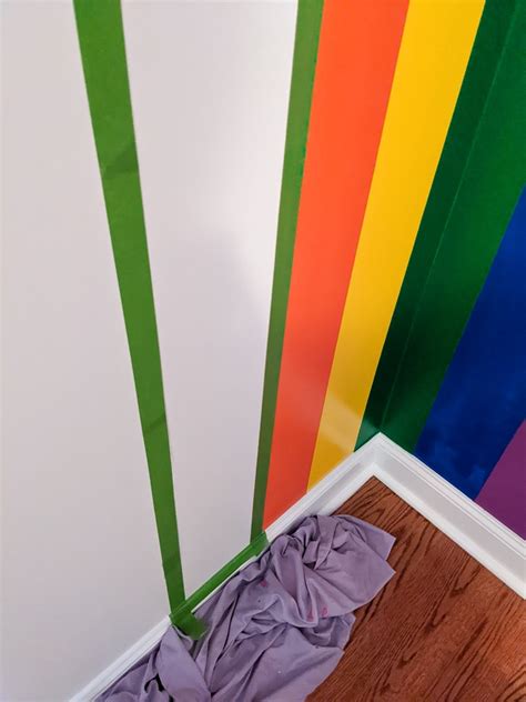 Learn How To Paint A Gorgeous Rainbow Striped Accent Wall In 2023
